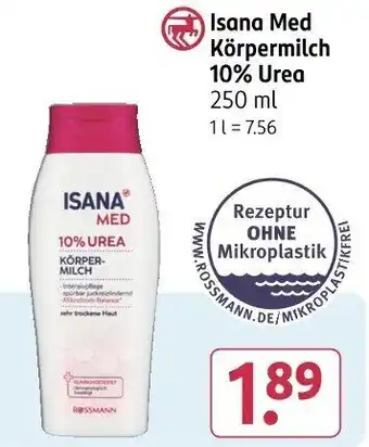Rossmann Isana Med Körpermilch 10% Urea Angebot