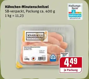 REWE Hähnchen-Minutenschnitzel 400g/1kg Angebot