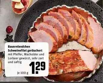 REWE Bauernlendchen Schweinefilet geräuchert 100g Angebot