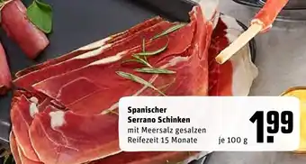 REWE Spanischer Serrano Schinken 100g Angebot