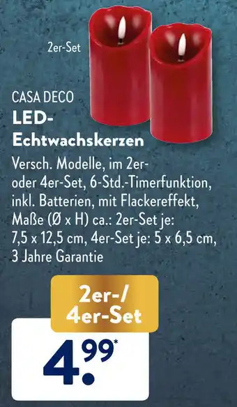 Aldi Süd Casa Deco LED Echtwachskerzen Angebot