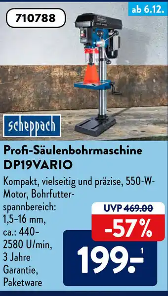 Aldi Süd Scheppach Profi Säulenbohrmaschine ,,DP19 Vario" Angebot