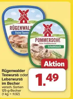 Famila Nord West Rügenwalder Teewurst oder Leberwurst im Becher Angebot