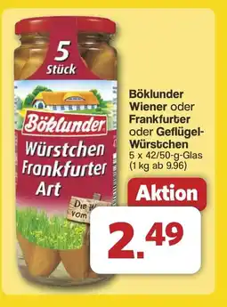 Famila Nord West Böklunder Wiener oder Frankfurter oder Geflügel- Würstchen Angebot