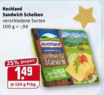 REWE Hochland Sandwich Scheiben 100g Angebot