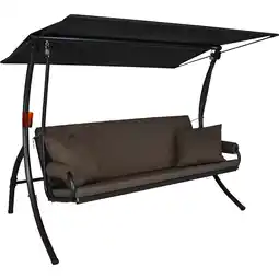 toom Baumarkt Angerer Freizeitmöbel Hollywoodschaukel 'Elegance Joy' taupe 3-Sitzer 210 x 145 x 160 cm Angebot