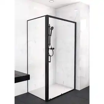 toom Baumarkt Aurlane Duschkabine mit Schiebetür schwarz 120 x 200 x 80 cm Angebot