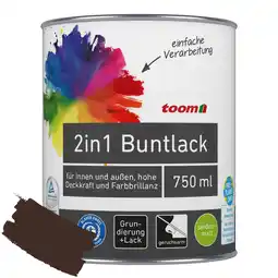 toom Baumarkt toom 2in1 Buntlack 'Edelbraun' schokobraun seidenmatt 750 ml Angebot