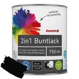 toom Baumarkt toom 2in1 Buntlack 'Mitternacht' tiefschwarz seidenmatt 750 ml Angebot