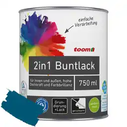 toom Baumarkt toom 2in1 Buntlack 'Blaupause' enzianblau seidenmatt 750 ml Angebot