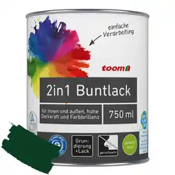 toom Baumarkt toom 2in1 Buntlack 'Morgentau' moosgrün seidenmatt 750 ml Angebot