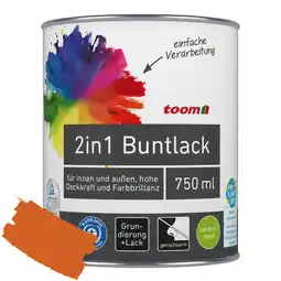 toom Baumarkt toom 2in1 Buntlack 'Feuerglut' orange seidenmatt 750 ml Angebot