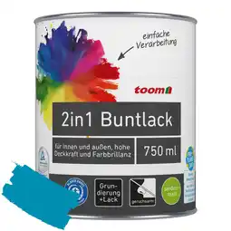 toom Baumarkt toom 2in1 Buntlack 'Aquamarine' lichtblau seidenmatt 750 ml Angebot