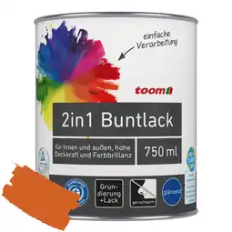 toom Baumarkt toom 2in1 Buntlack 'Feuerglut' orange glänzend 750 ml Angebot