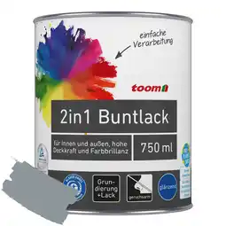 toom Baumarkt toom 2in1 Buntlack 'Stadtgeflüster' silbergrau glänzend 750 ml Angebot