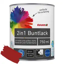 toom Baumarkt toom 2in1 Buntlack 'Mohnblume' feuerrot glänzend 750 ml Angebot
