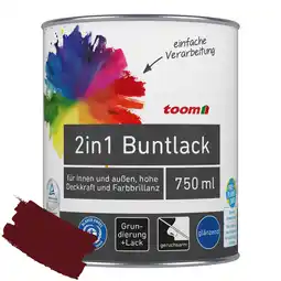 toom Baumarkt toom 2in1 Buntlack 'Abendrot' purpurrot glänzend 750 ml Angebot