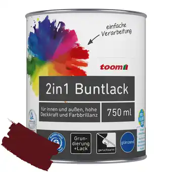 toom Baumarkt toom 2in1 Buntlack 'Abendrot' purpurrot glänzend 750 ml Angebot