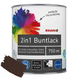 toom Baumarkt toom 2in1 Buntlack 'Edelbraun' schokobraun glänzend 750 ml Angebot