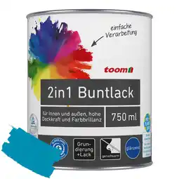 toom Baumarkt toom 2in1 Buntlack 'Aquamarine' lichtblau glänzend 750 ml Angebot
