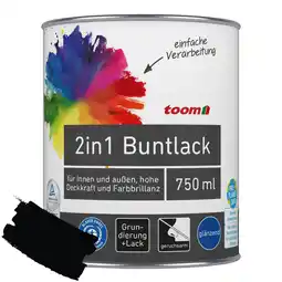 toom Baumarkt 2in1 Buntlack 'Mitternacht' tiefschwarz glänzend 750 ml Angebot