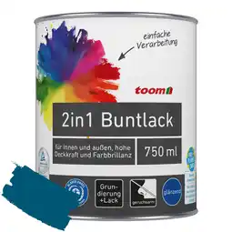 toom Baumarkt toom 2in1 Buntlack 'Blaupause' enzianblau glänzend 750 ml Angebot