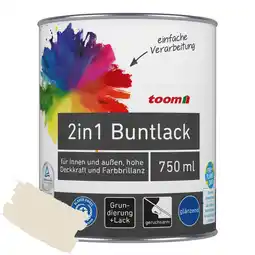 toom Baumarkt 2in1 Buntlack 'Bergkristall' cremeweiß glänzend 750 ml Angebot
