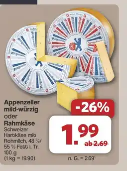 Famila Nord West Appenzeller mild-würzig oder Rahmkäse Angebot