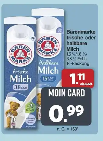Famila Nord West Bärenmarke frische oder Haltbare Milch Angebot
