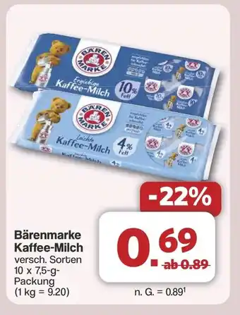 Famila Nord West Bärenmarke Kaffee-Milch Angebot