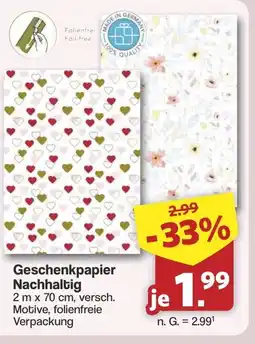Famila Nord West Geschenkpapier Nachhaltig Angebot