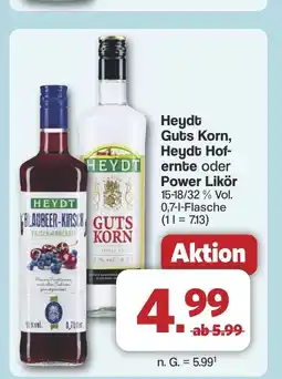 Famila Nord West Heydt Guts Korn, Heydt Hof- ernte oder Power Likör Angebot