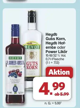 Famila Nord West Heydt Guts Korn, Heydt Hof- ernte oder Power Likör Angebot