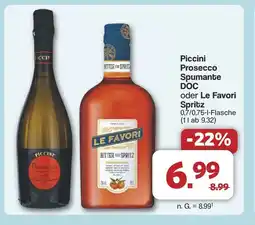 Famila Nord West Piccini Prosecco Spumante DOC oder Le Favori Spritz Angebot