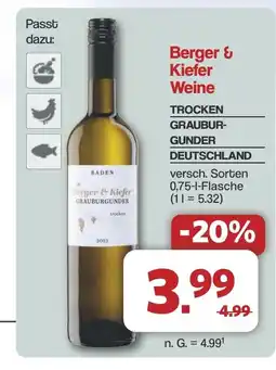 Famila Nord West Berger & Kiefer Weine TROCKEN GRAUBUR- GUNDER DEUTSCHLAND Angebot