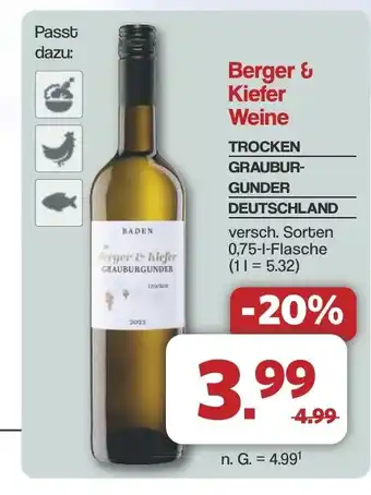 Famila Nord West Berger & Kiefer Weine TROCKEN GRAUBUR- GUNDER DEUTSCHLAND Angebot