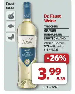 Famila Nord West Dr. Faust Weine TROCKEN GRAUER BURGUNDER DEUTSCHLAND Angebot