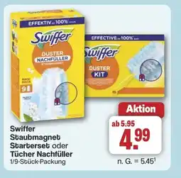 Famila Nord West Swiffer Staubmagnet Starterset oder Tücher Nachfüller Angebot