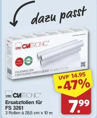 Famila Nord West CHIC CLATRONIC Ersatzfolien für FS 3261 Angebot