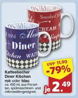 Famila Nord West Kaffeebecher Diner Kitchen rot oder blau Angebot