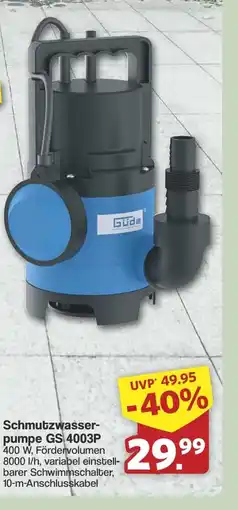 Famila Nord West Schmutzwasser- pumpe GS 4003P 400 Angebot