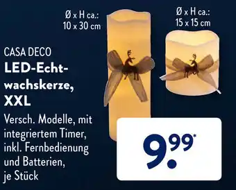 Aldi Süd Casa Deco LED Echtwachskerze, XXL Angebot