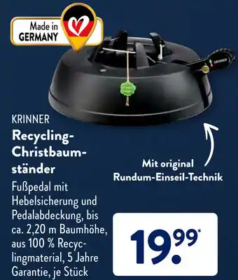 Aldi Süd Krinner Recycling Christbaumständer Angebot