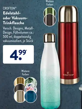 Aldi Süd Crofton Edelstahl oder Vakuum Trinkflasche Angebot