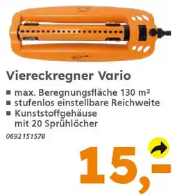 Globus Baumarkt Viereckregner Vario Angebot