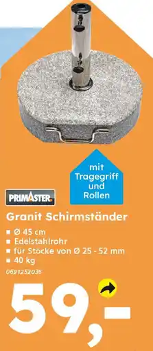 Globus Baumarkt PRIMASTER Granit Schirmständer Angebot