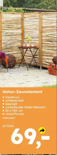 Globus Baumarkt Natur-Zaunelement Angebot