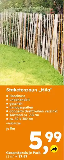 Globus Baumarkt Staketenzaun „Mila" Angebot