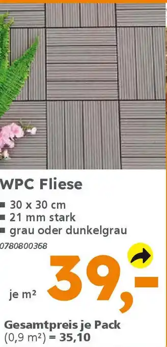 Globus Baumarkt WPC Fliese Angebot