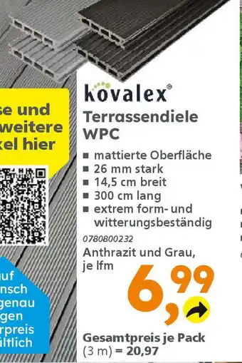 Globus Baumarkt kovalex Terrassendiele WPC Angebot